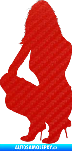 Samolepka Erotická žena 009 levá 3D karbon červený