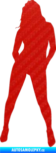 Samolepka Erotická žena 011 levá 3D karbon červený