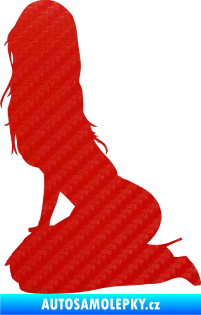Samolepka Erotická žena 013 levá 3D karbon červený