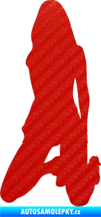 Samolepka Erotická žena 014 levá 3D karbon červený