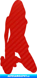 Samolepka Erotická žena 014 pravá 3D karbon červený