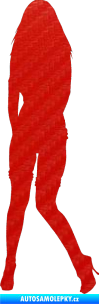 Samolepka Erotická žena 015 levá 3D karbon červený