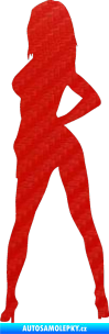 Samolepka Erotická žena 017 levá 3D karbon červený