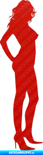 Samolepka Erotická žena 018 pravá 3D karbon červený