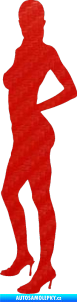 Samolepka Erotická žena 019 levá 3D karbon červený
