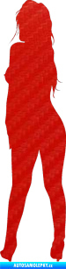 Samolepka Erotická žena 020 levá 3D karbon červený