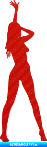 Samolepka Erotická žena 021 pravá 3D karbon červený