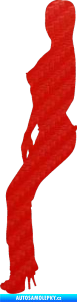 Samolepka Erotická žena 023 levá 3D karbon červený