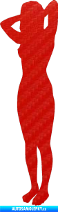 Samolepka Erotická žena 024 levá 3D karbon červený