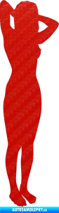 Samolepka Erotická žena 024 pravá 3D karbon červený