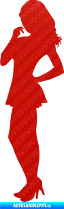 Samolepka Erotická žena 025 levá 3D karbon červený