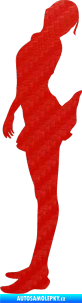 Samolepka Erotická žena 027 levá 3D karbon červený