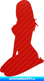 Samolepka Erotická žena 032 levá 3D karbon červený