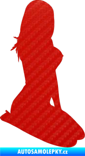 Samolepka Erotická žena 032 pravá 3D karbon červený