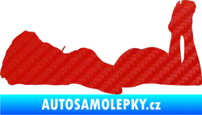 Samolepka Erotická žena 034 levá 3D karbon červený