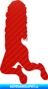 Samolepka Erotická žena 038 levá 3D karbon červený