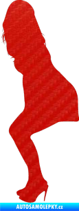 Samolepka Erotická žena 043 levá 3D karbon červený