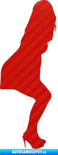 Samolepka Erotická žena 043 pravá 3D karbon červený