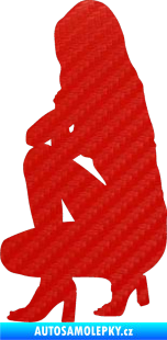 Samolepka Erotická žena 044 levá 3D karbon červený