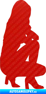 Samolepka Erotická žena 044 pravá 3D karbon červený