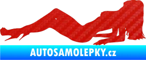 Samolepka Erotická žena 046 levá 3D karbon červený