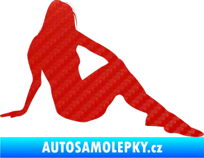 Samolepka Erotická žena 048 pravá 3D karbon červený