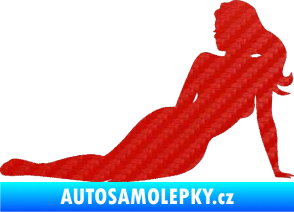 Samolepka Erotická žena 051 levá 3D karbon červený