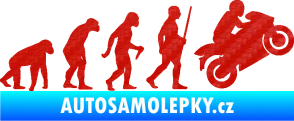 Samolepka Evoluce 004 pravá motorkář 3D karbon červený