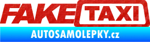 Samolepka Fake taxi nápis 3D karbon červený