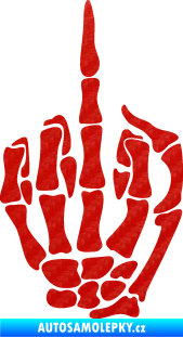 Samolepka F*ck off kostra pravá 3D karbon červený