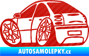 Samolepka Fiat Bravo karikatura levá 3D karbon červený