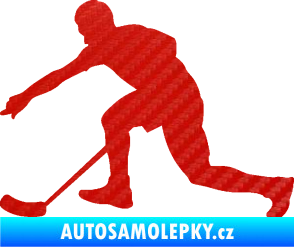 Samolepka Florbal 005 levá 3D karbon červený