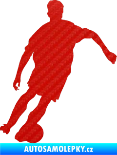 Samolepka Fotbalista 001 pravá 3D karbon červený