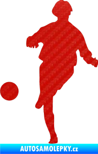 Samolepka Fotbalista 002 levá 3D karbon červený