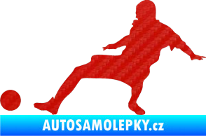 Samolepka Fotbalista 005 levá 3D karbon červený
