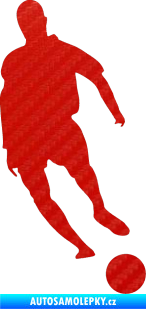 Samolepka Fotbalista 007 pravá 3D karbon červený
