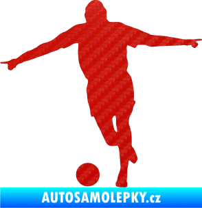 Samolepka Fotbalista 015 levá 3D karbon červený