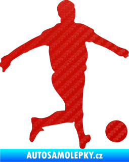 Samolepka Fotbalista 017 pravá 3D karbon červený