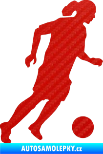 Samolepka Fotbalista 018 pravá 3D karbon červený