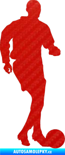 Samolepka Fotbalista 035 pravá 3D karbon červený