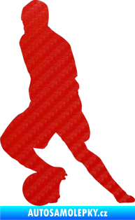 Samolepka Fotbalista 036 levá 3D karbon červený