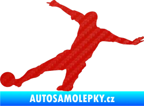 Samolepka Fotbalista 037 levá 3D karbon červený