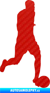 Samolepka Fotbalista 042 pravá 3D karbon červený