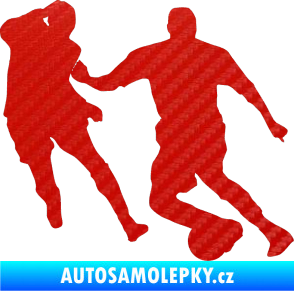 Samolepka Fotbalista 045 pravá 3D karbon červený