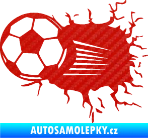Samolepka Fotbalový míč 005 levá 3D karbon červený
