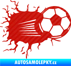 Samolepka Fotbalový míč 005 pravá 3D karbon červený