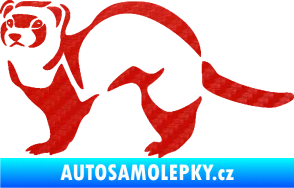 Samolepka Fretka 002 levá 3D karbon červený