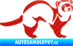 Samolepka Fretka 002 pravá 3D karbon červený