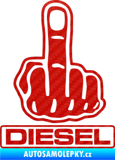 Samolepka Fuck off diesel 3D karbon červený
