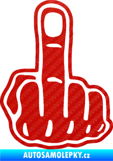 Samolepka Fuck off levá 3D karbon červený
